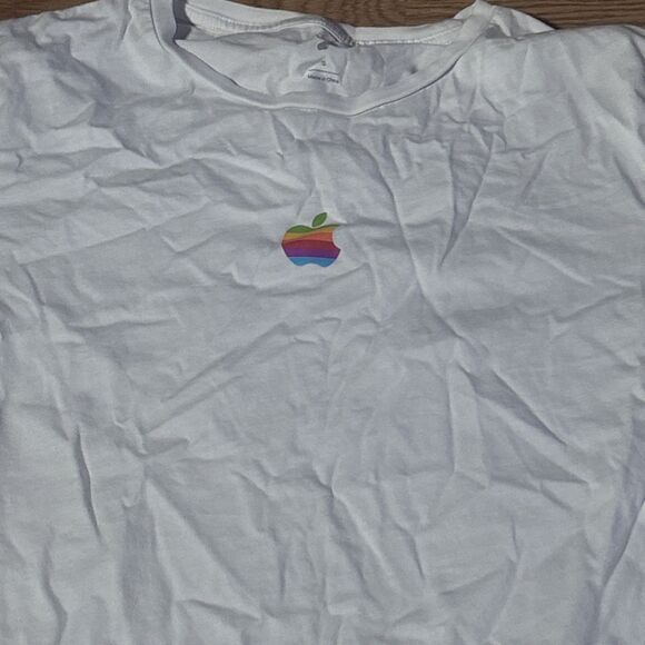Apple Rainbow Shirt  Employee Exclusive Shirt Size Small Stains - Picture 2 of 6